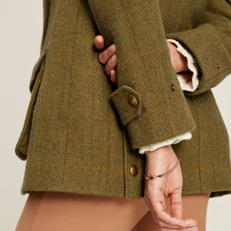 Joules Fieldcoat Luxe Tweed Jacket With Removable Gilet - Green Tweed-5